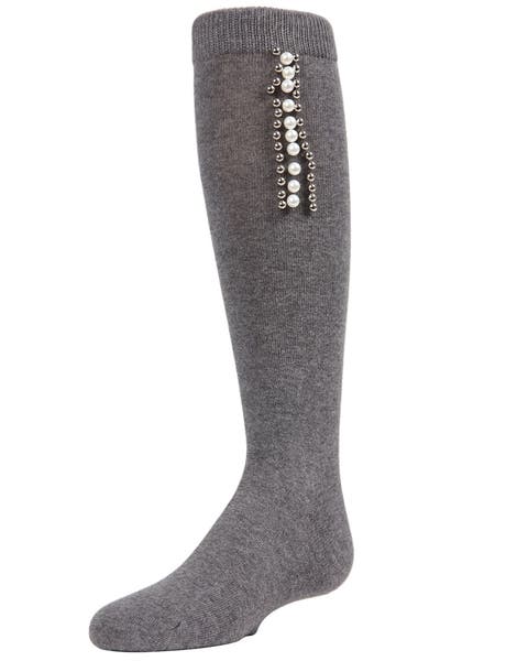 Pearls and Stripes Jeweled Knee High Socks (Toddler, Little Kid & Big Kid)