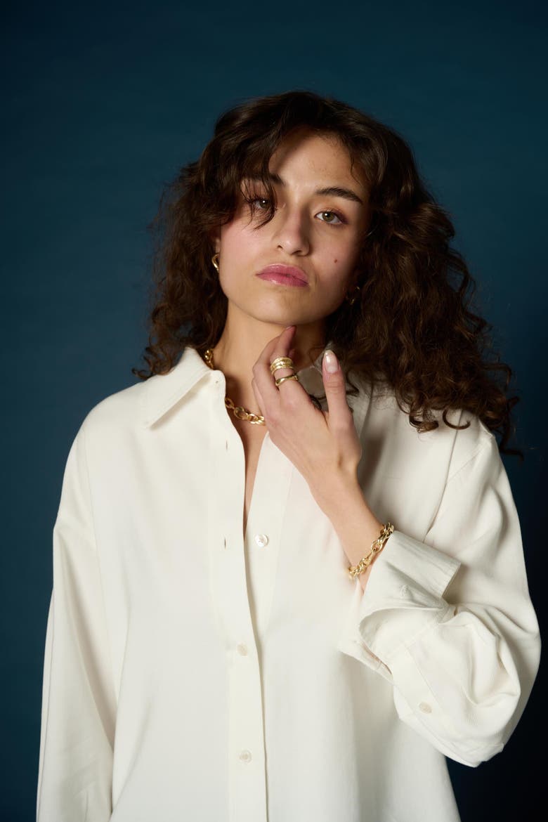 Wave Chain Necklace, Alternate, color, Gold