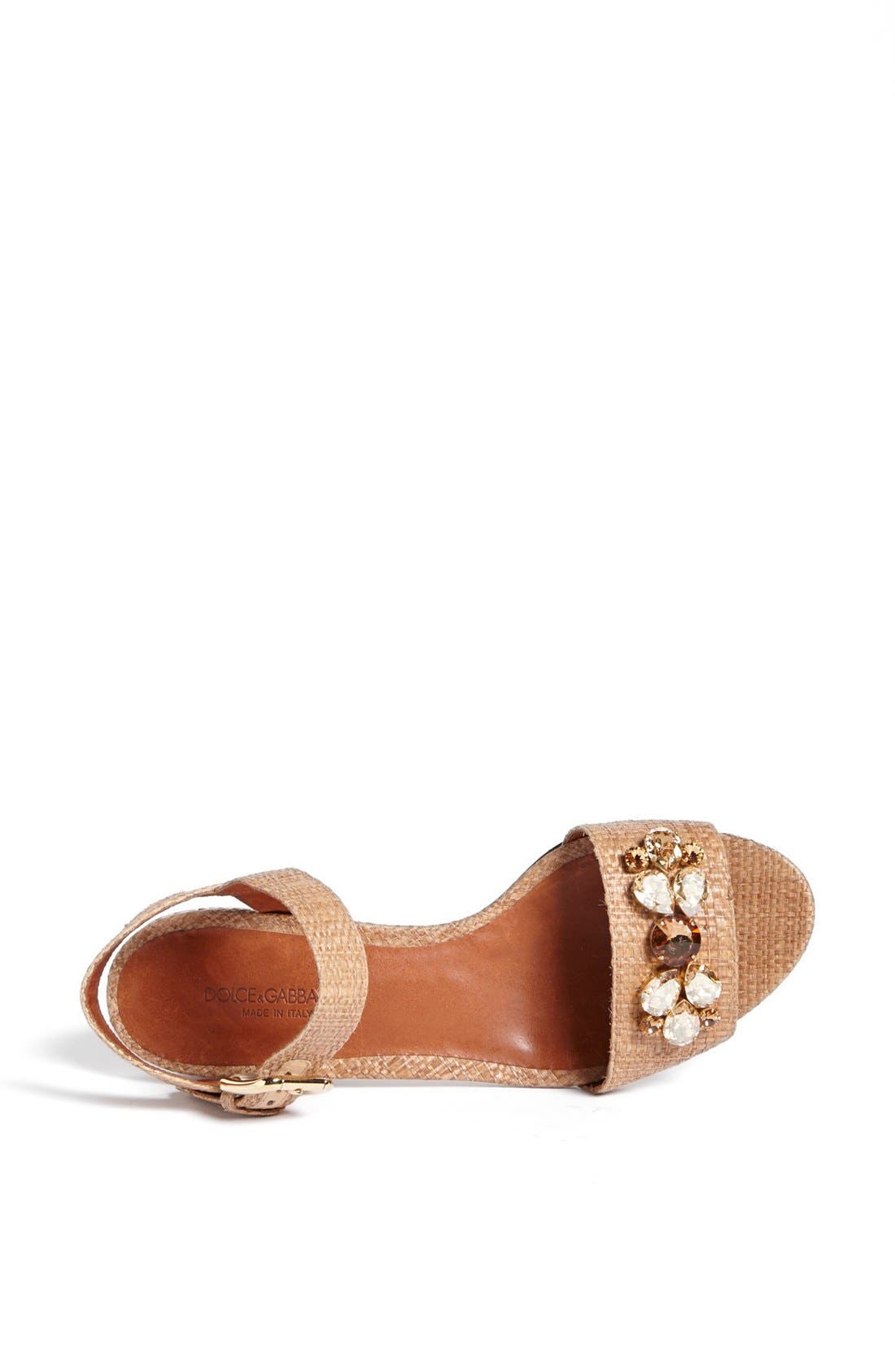 Jeweled Raffia Sandal, Alternate, color, NATURAL