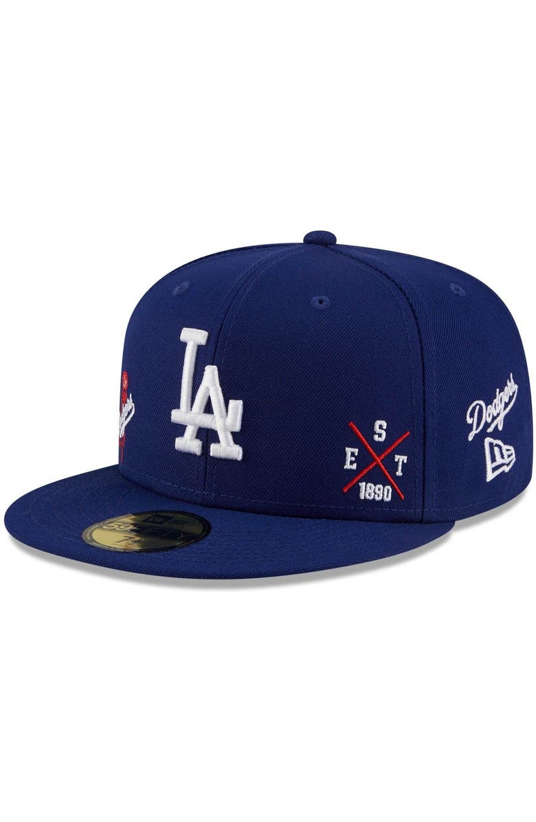 New Era Men's New Era Royal Los Angeles Dodgers Multi-Logo 59FIFTY Fitted Hat, Alternate, color, 
