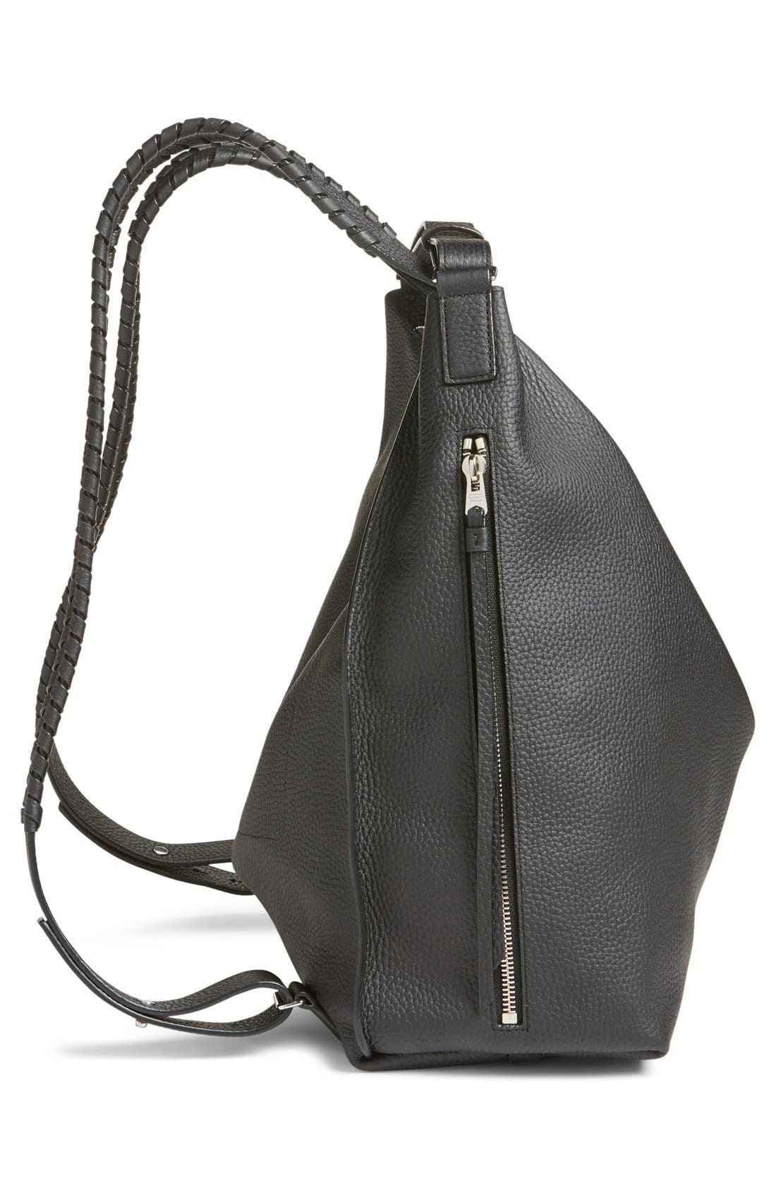 AllSaints Kita Convertible Leather Backpack, Alternate, color, 