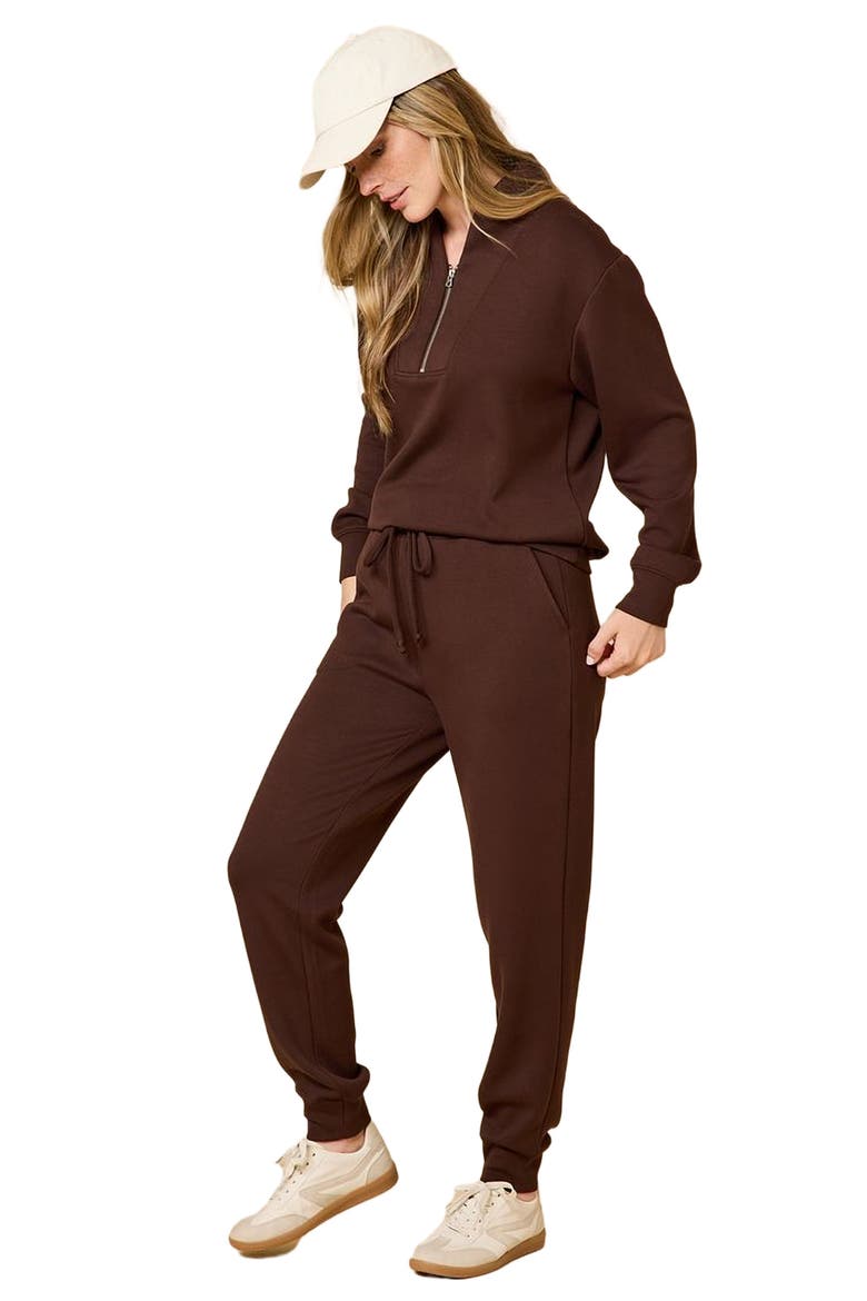 Athleisure DreamTech 1/4 Zip Jogger Set, Alternate, color, Espresso