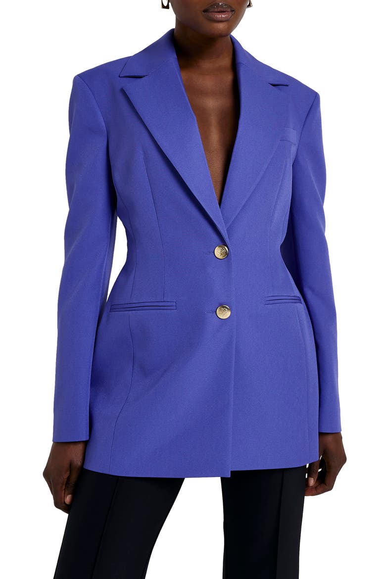 Cinch Waist Blazer, Main, color, PURPLE