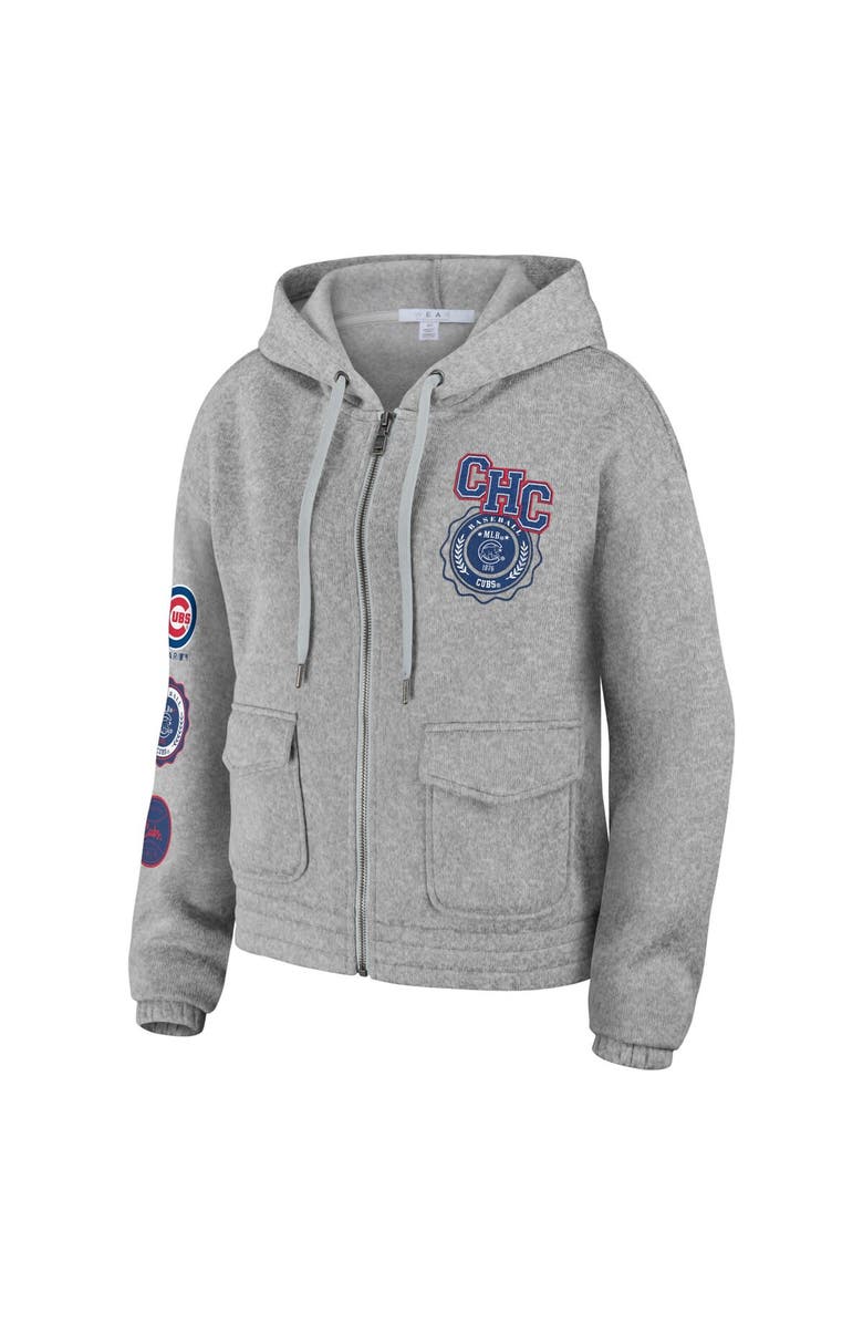 WEAR by Erin Andrews Women's WEAR by Erin Andrews Gray Chicago Cubs Full-Zip Hoodie, Alternate, color, 