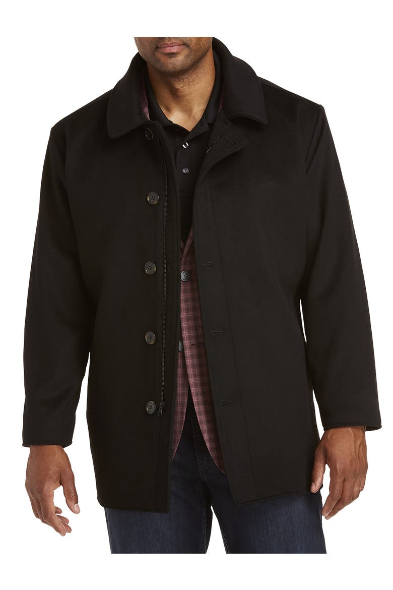 Big & Tall Wool Blend Basic Overcoat, Main, color, BLACK