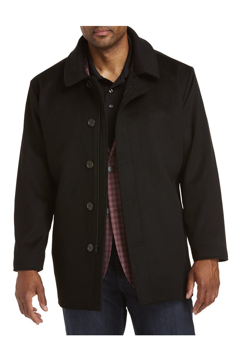 Oak Hill Big
Tall Wool Blend Basic Overcoat, Main, color, Black