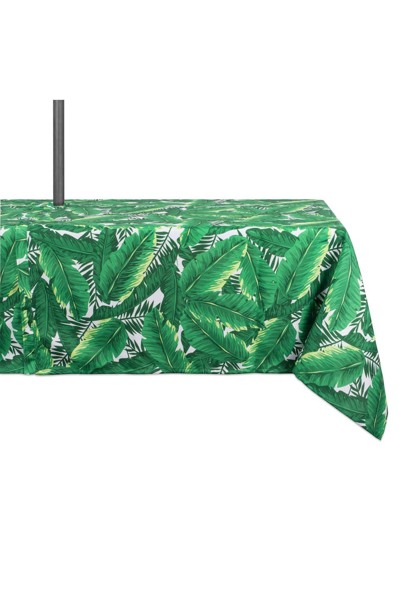 Outdoor Printed Tablecloth With Zipper 60x84, Main, color, Banana Leaf