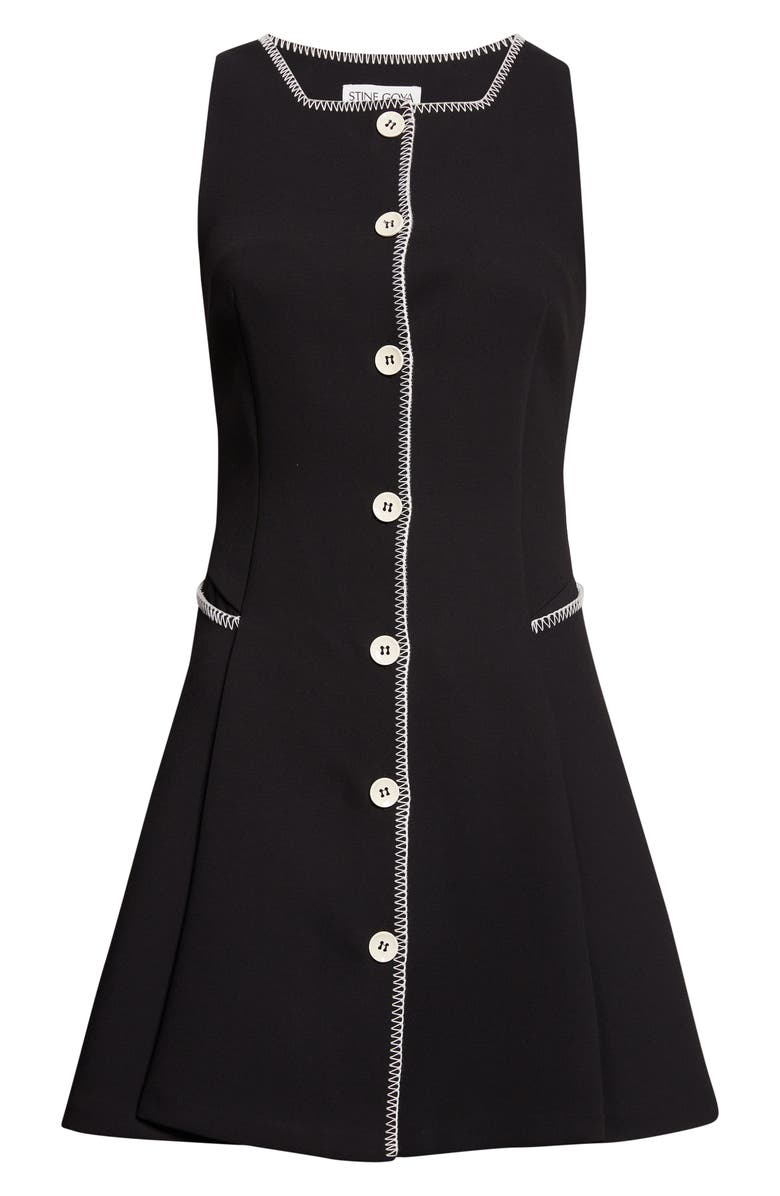 Stine Goya Sleeveless Button Front Minidress, Alternate, color, Black