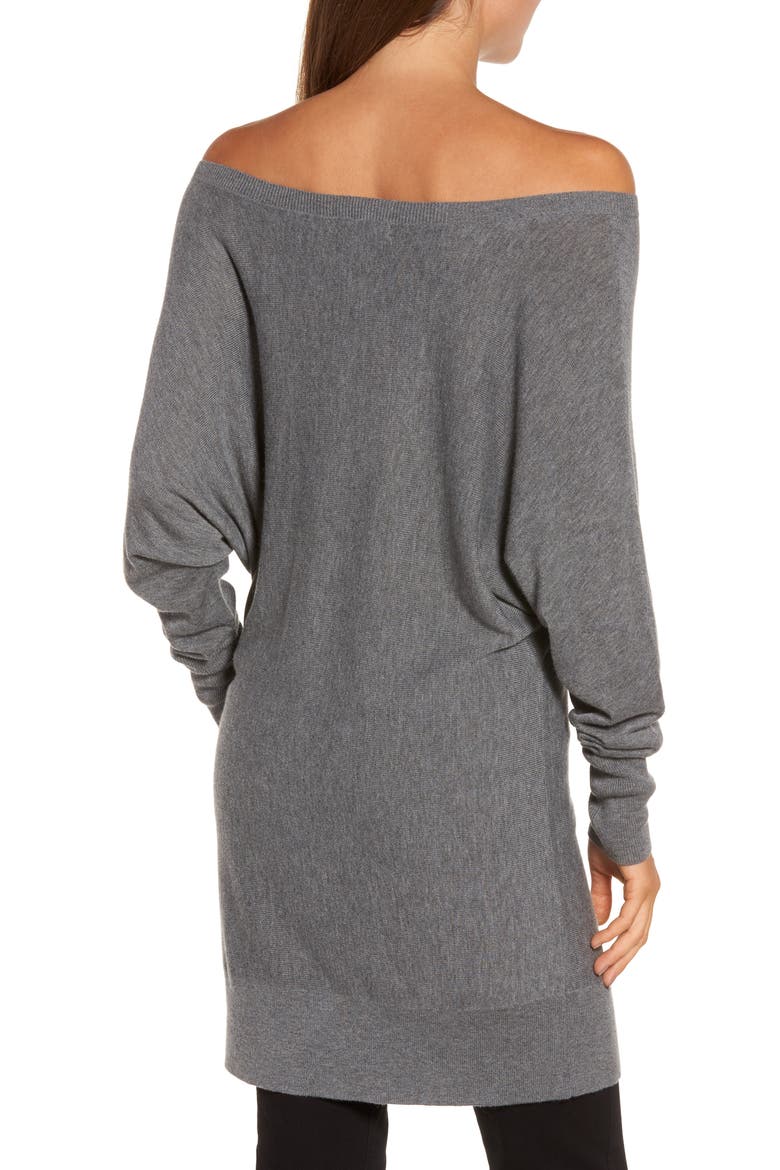 Off the Shoulder Sweater Tunic, Alternate, color, GREY DARK HEATHER