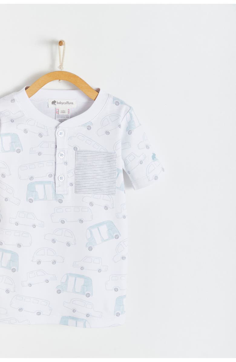 Babycottons Premium Peruvian Pima Cotton Tuc Short Tee & Short Pajama Set for Big Kid, Alternate, color, Full Print