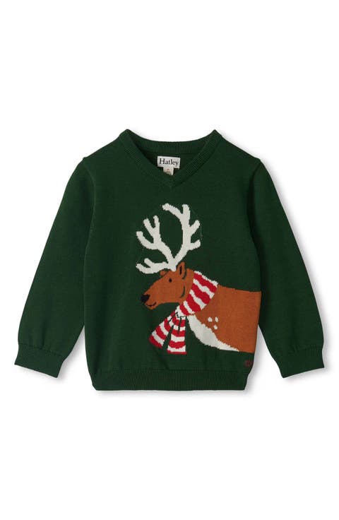 Kids' Reindeer V-Neck Sweater