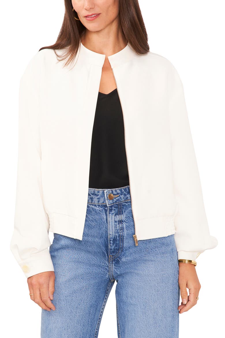 Water Resistant Oversize Bomber Jacket, Main, color, NEW IVORY