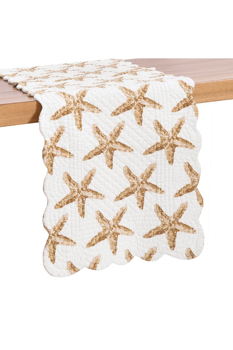 Sandbridge Stars Dining Table Runner, Alternate, color, White