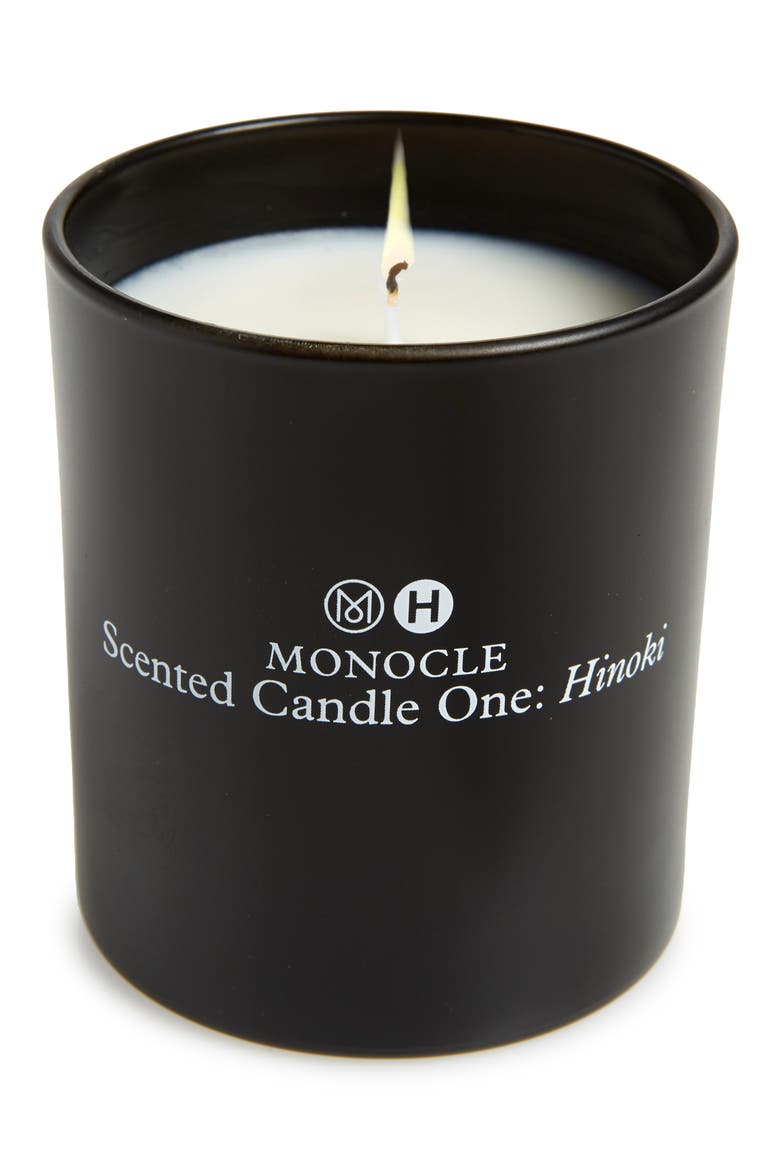 x Monocle 01: Hinoki Scented Candle, Main, color, BLACK
