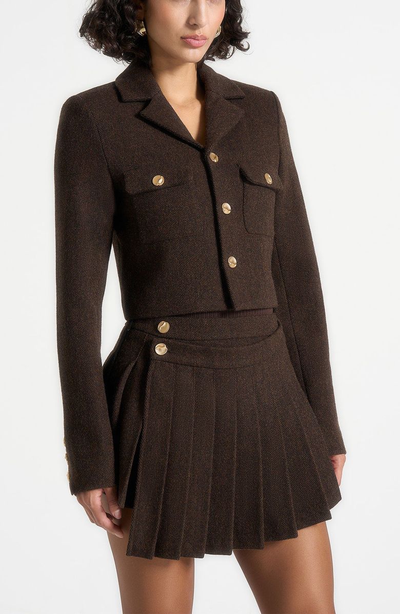 Manière De Voir Daphina Tailored Wool Jacket, Main, color, Brown