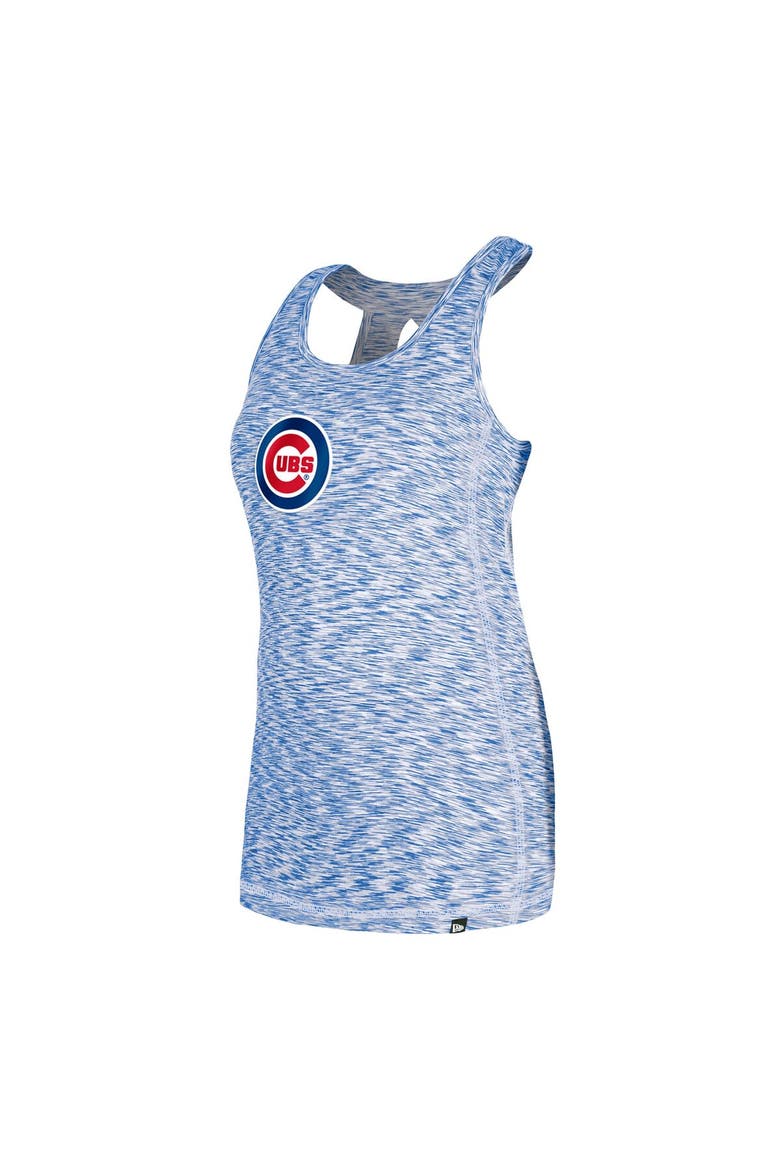 Women's New Era Royal Chicago Cubs Space Dye Keyhole Back Tank Top, Alternate, color, Royal