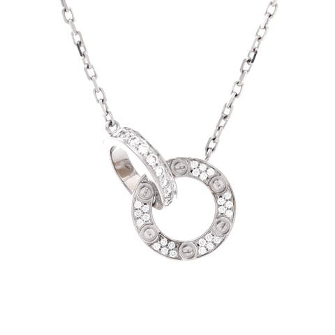 Love Interlocking Pave Necklace 18K White Gold and Diamonds