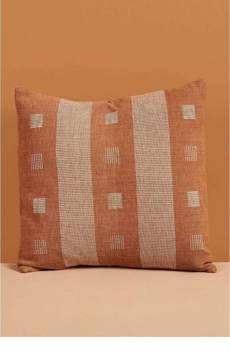 Studio Variously Chokor Nira Organic Cotton Handloom Pillow, Alternate, color, Brown