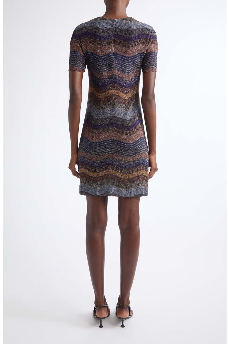 Metallic Zigzag Stripe Shift Dress, Alternate, color, SMSS7-MULTI VIOLET GOLD BLK