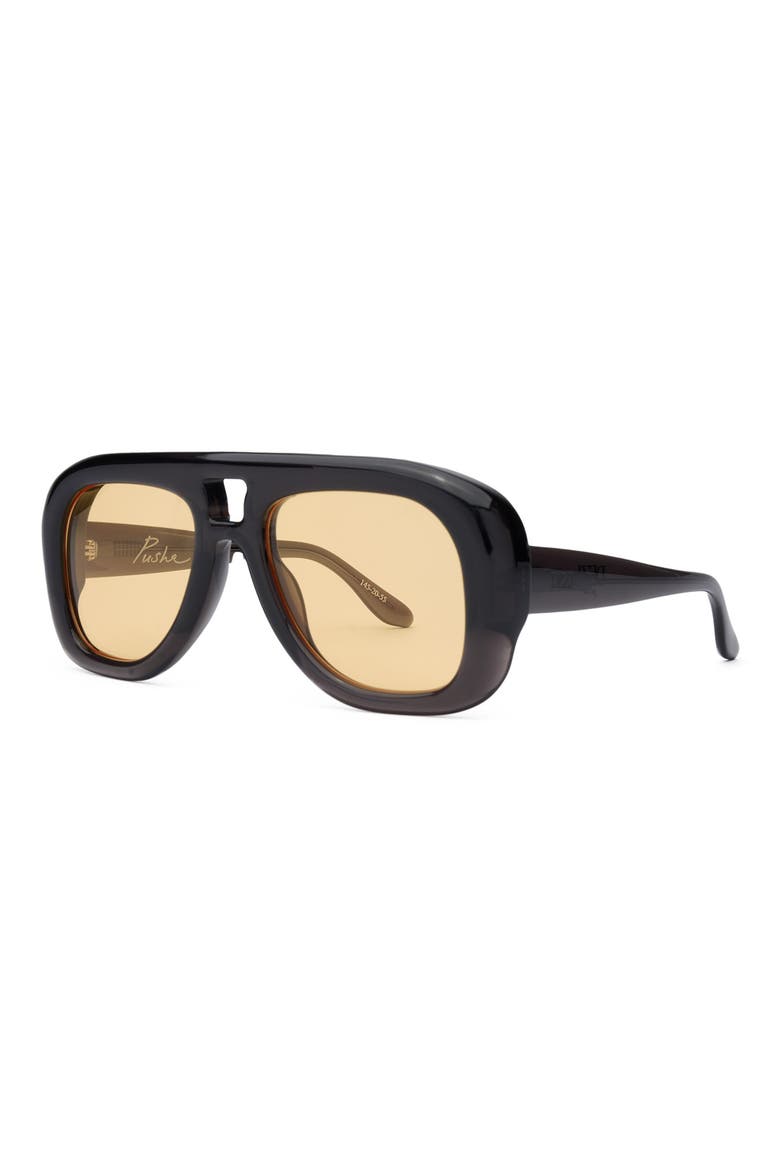 Pusha 55mm Shield Sunglasses, Alternate, color, MUSTARD
