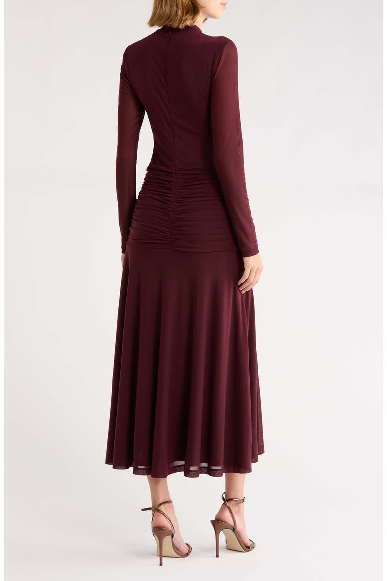 Selene Ruched Long Sleeve Dress, Alternate, color, RAISIN