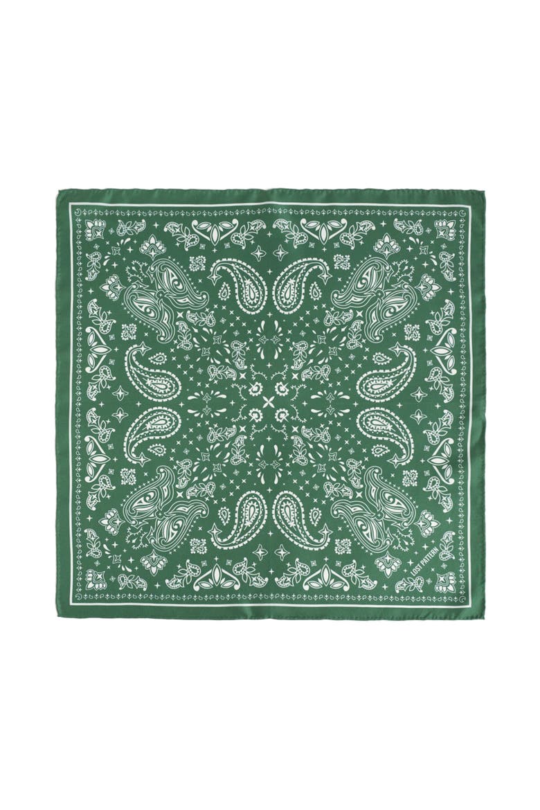 "Paisley" Silk Bandana Scarf, Main, color, Sagebrush Green