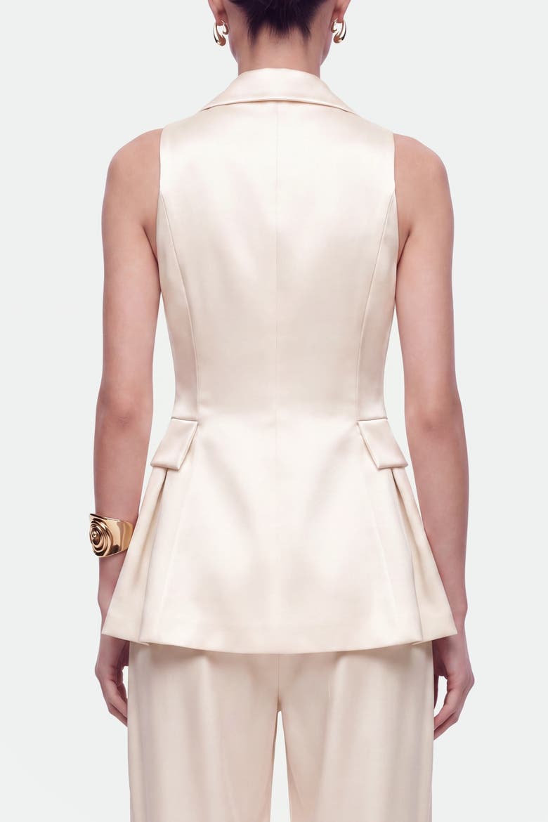 Single Button Peak Lapel Vest, Alternate, color, Ivory