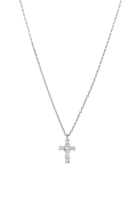 14k Gold Plated Evelina Crystal Cross Necklace Holiday Gift Guide