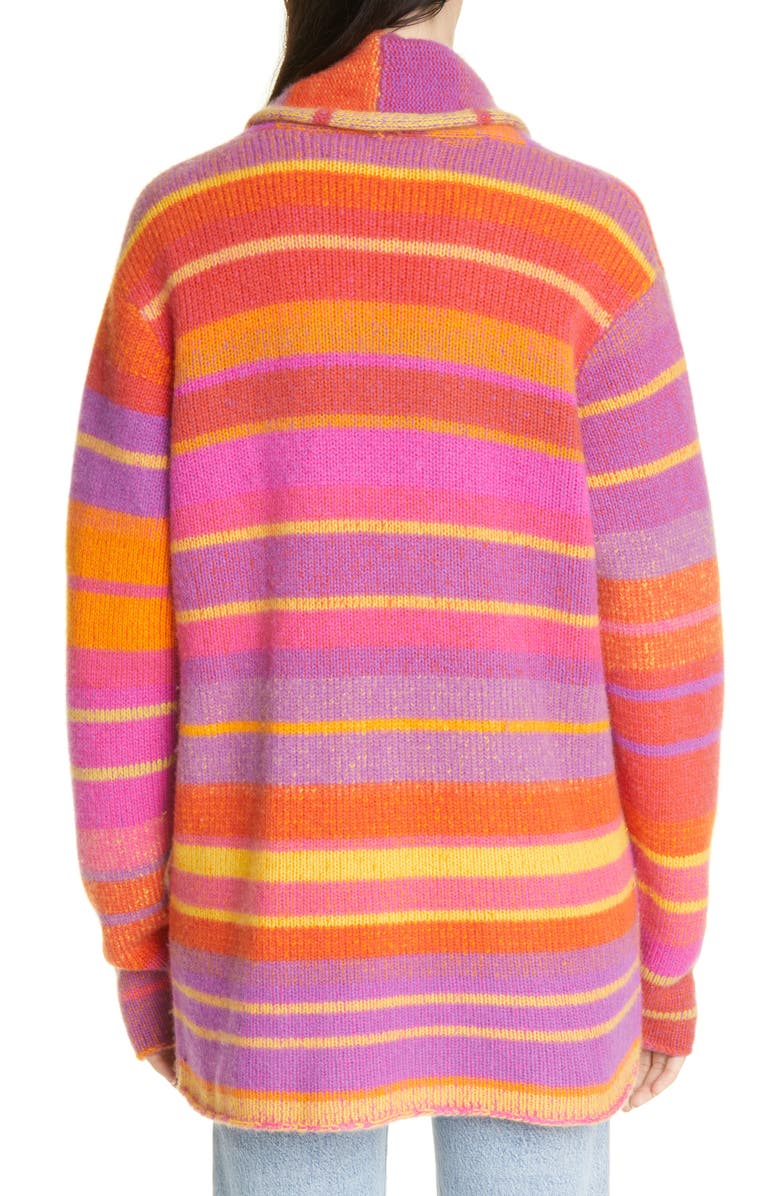 The Elder Statesman Stripe Italy Cashmere Smoking Jacket, Alternate, color, 