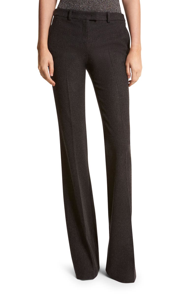 Michael Kors Collection Haylee Stretch Virgin Wool Flare Leg Pants, Main, color, 