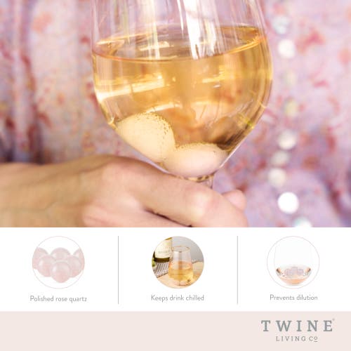 Twine Set Of 6 Rose Quartz Wine Gems In Pink