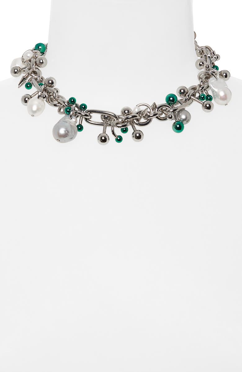 Acne Studios Ain Multicharm Choker Necklace, Alternate, color, 