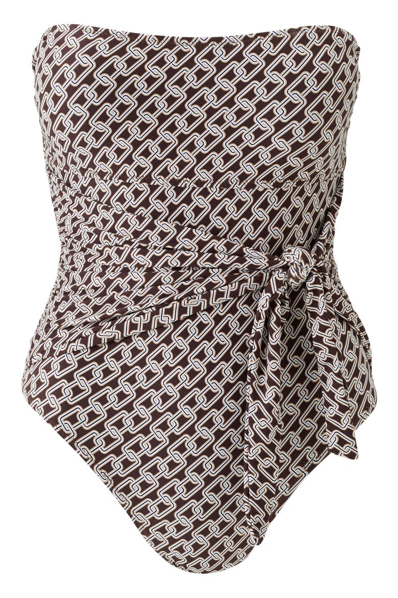 Munich Print Strapless One-Piece Swimsuit, Alternate, color, CHAIN