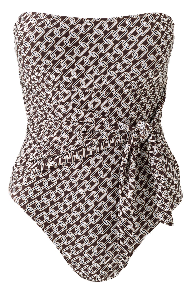 Melissa Odabash Munich Print Strapless One-Piece Swimsuit, Alternate, color, Chain