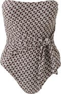 Melissa Odabash Munich Print Strapless One-Piece Swimsuit