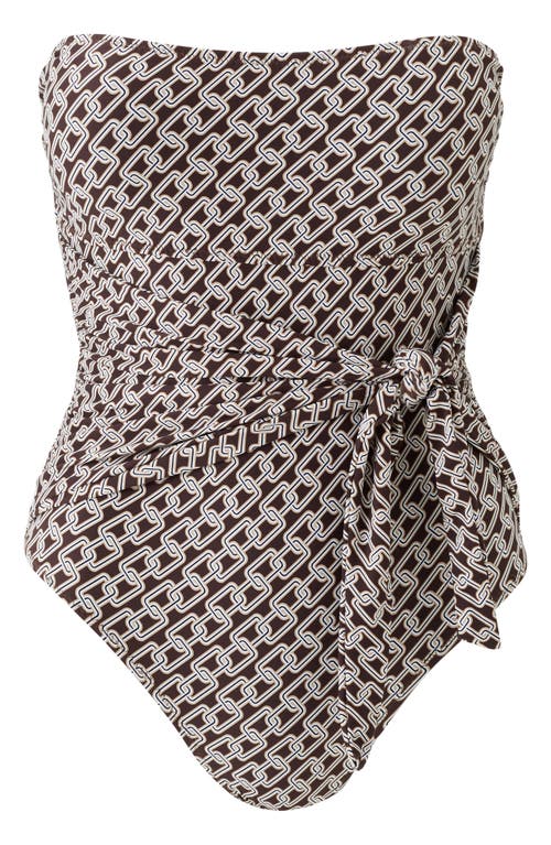 Melissa Odabash Munich Print Strapless One-piece Swimsuit In Black
