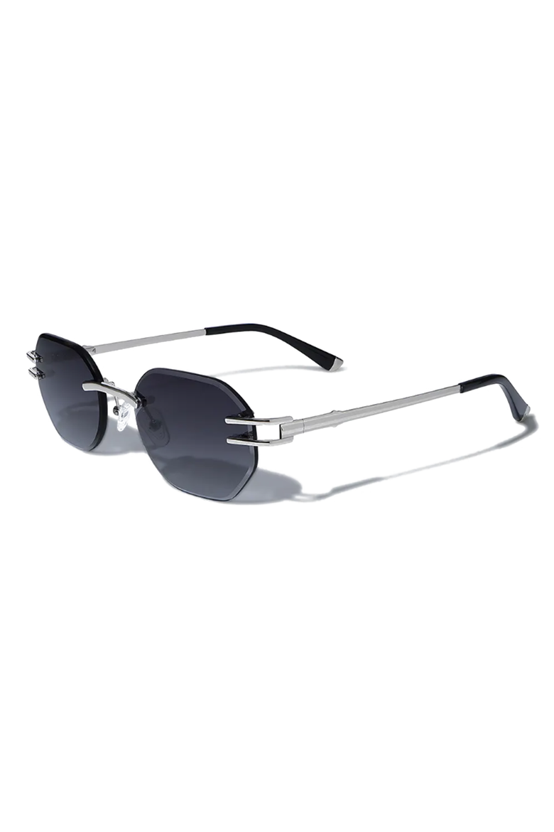 Emil 54mm Rimless Sunglasses, Alternate, color, Black