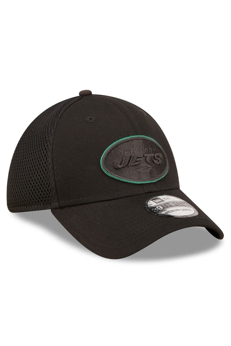 Men's New Era Black New York Jets Team Neo 39THIRTY Flex Hat, Alternate, color, Black