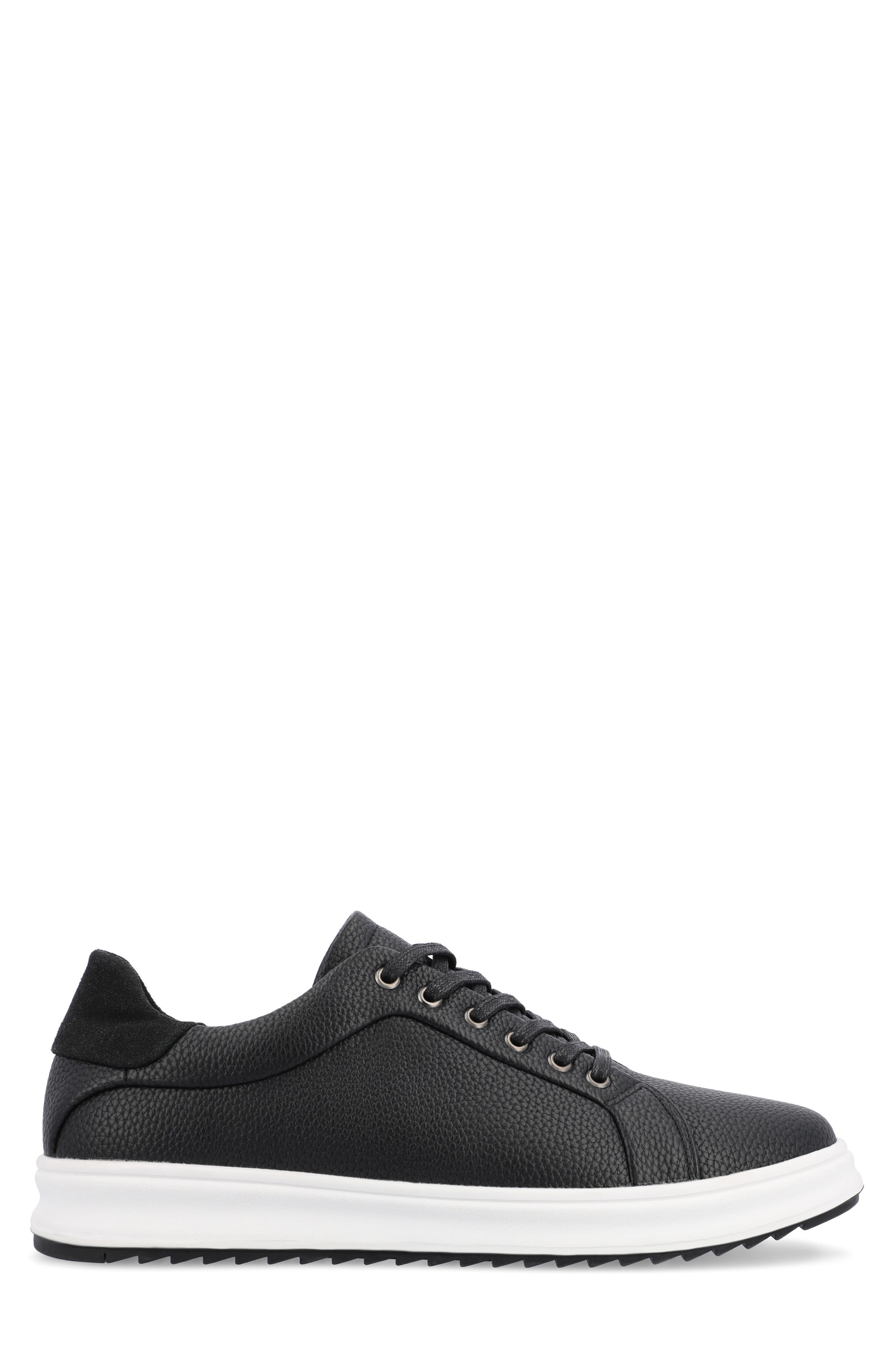 VANCE CO Robby Vegan leather Casual Sneaker, Alternate, color, Black