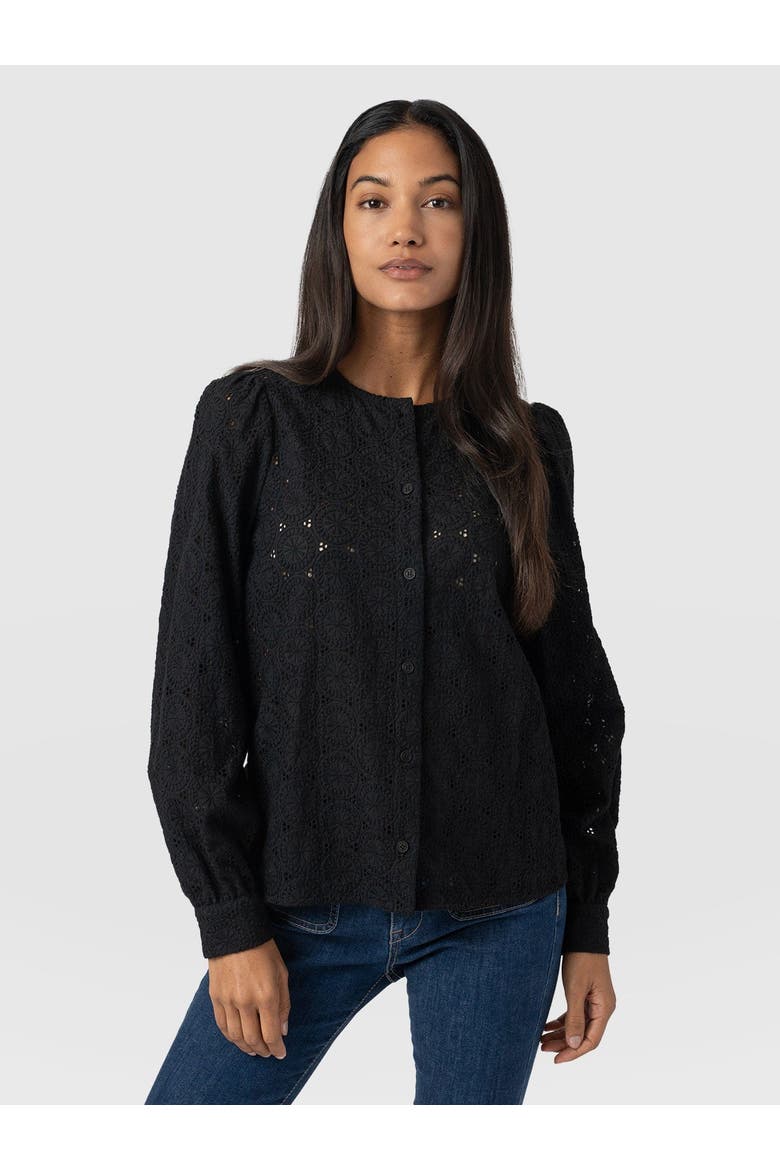 Tabitha Blouse, Main, color, Black Broderie