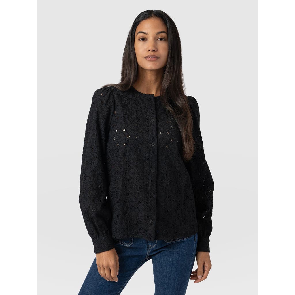 Saint + Sofia Tabitha Blouse In Black