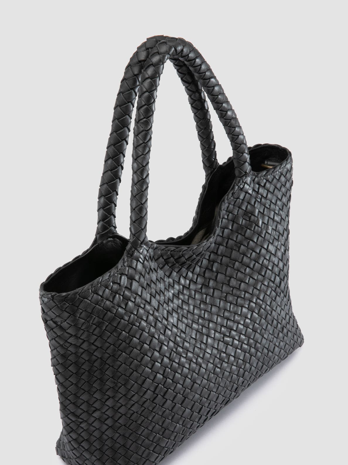 Officine Creative Raquel 001 Hand-Woven Shoulder Bag, Alternate, color, Black