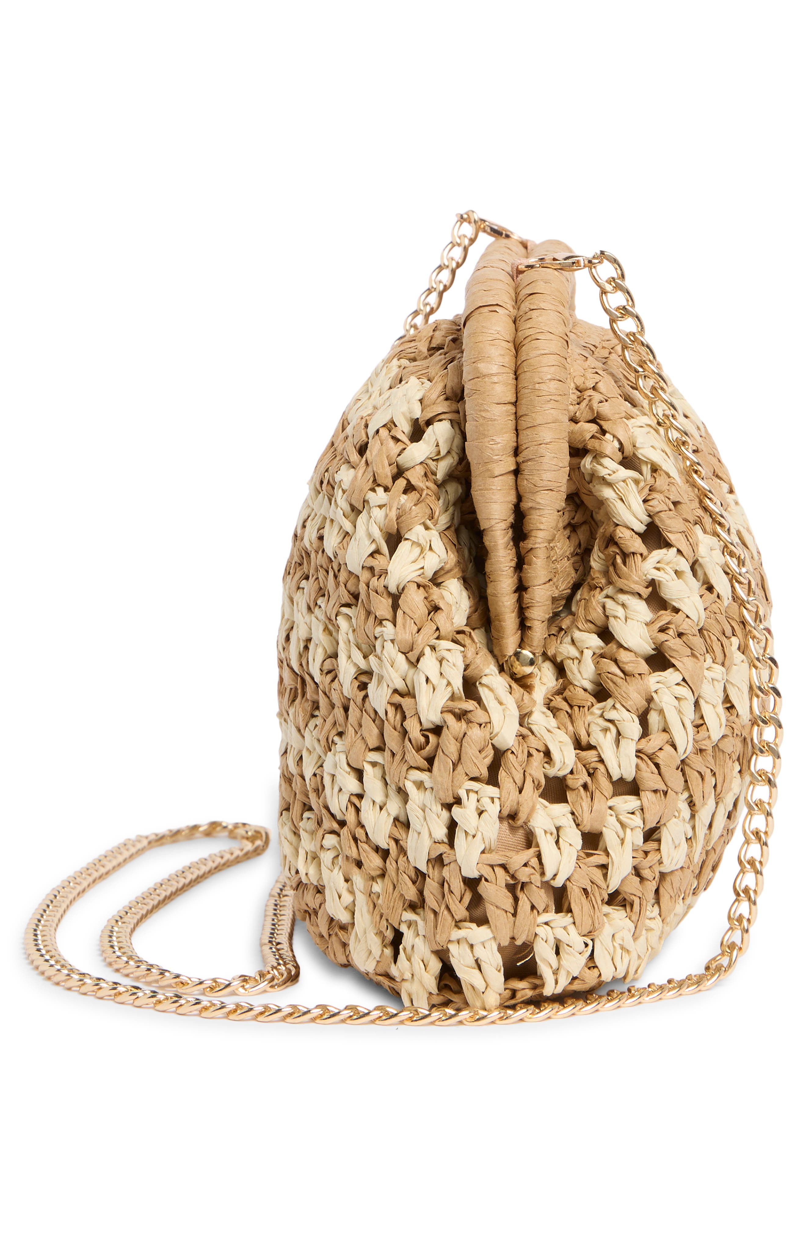 URBAN EXPRESSIONS HANDBAGS Straw Clutch, Alternate, color, Camel