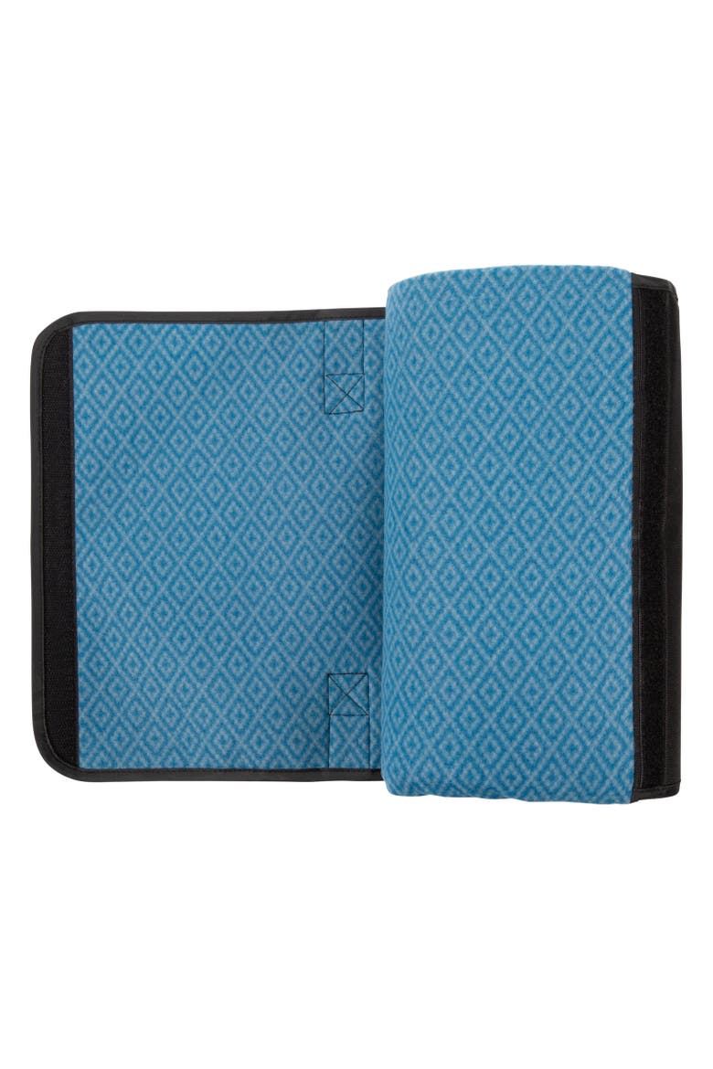 Throw Waterproof Checked Foldable Blanket, Alternate, color, Rich Teal