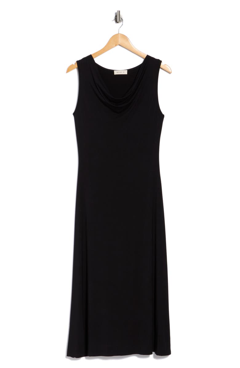 WEST K Sleeveless Cowl Neck Midi Dress, Alternate, color, Black