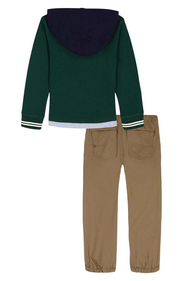 Tommy Hilfiger Kids' Hooded Henley & Joggers Set, Alternate, color, Green