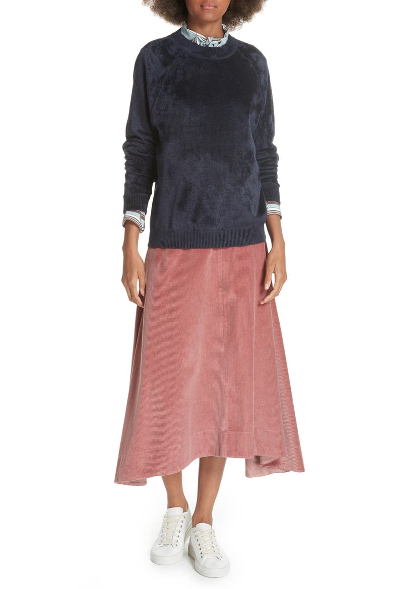 Danielle Corduroy Midi Skirt, Main, color, CAMEO
