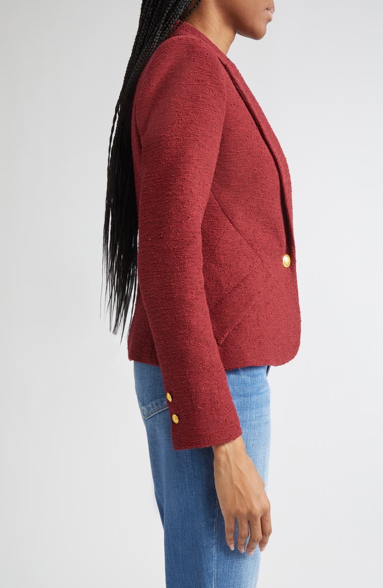L'AGENCE Jennah Tweed Blazer, Alternate, color, Syrah/ Pink Multi Rococo