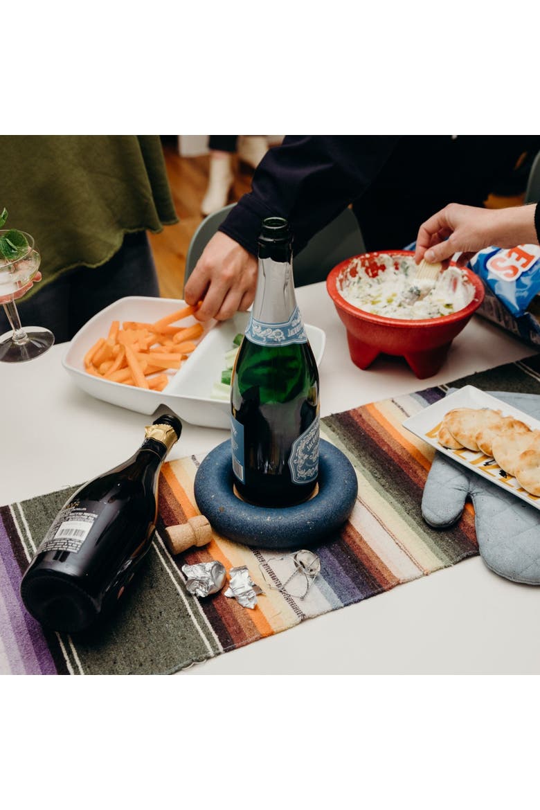 Wine Bottle Coaster, Alternate, color, Cobalt Terrazzo
