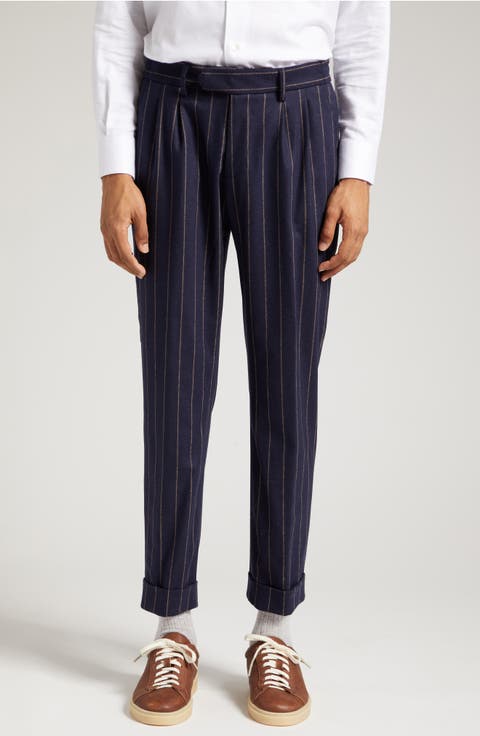 Pinstripe Wool & Cashmere Stretch Flannel Suit